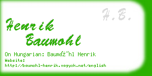 henrik baumohl business card